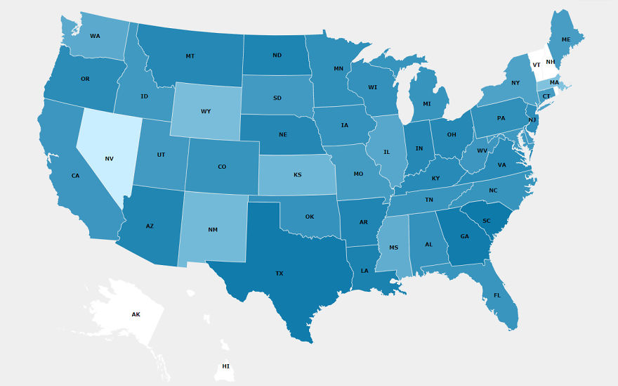 Color Coded Maps Show Favorite States For Millennial's Color Coded Maps Show Favorite States For Millennial's
