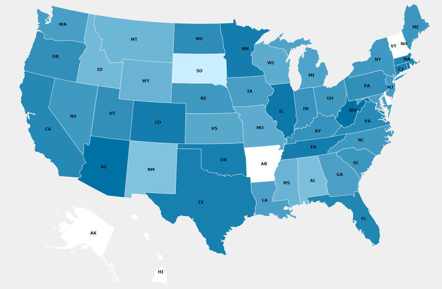 Color Coded Maps Show Favorite States For Millennial's Color Coded Maps Show Favorite States For Millennial's