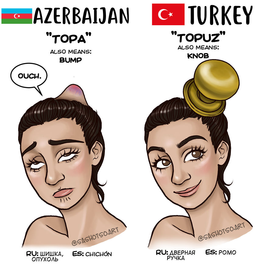 I Illustrated Different Ways People Call Hair Buns Around The Globe
