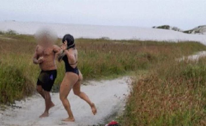 Female Mma Fighter Attacks Man Who Allegedly Exposed Himself To Her On The Beach