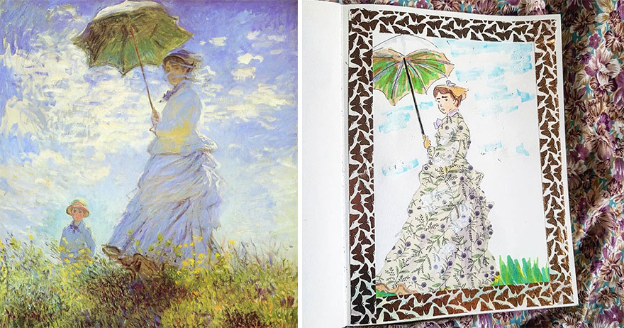 The Walk Woman With A Parasol - Claude Oscar Monet