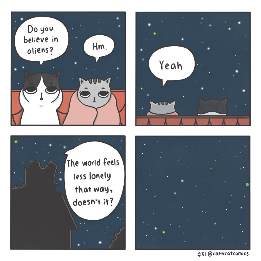 My 40 Wholesome Comics About Two Rescue Cats And Their Human ...