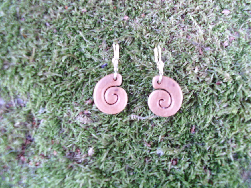 Spiral Earrings Made Of Mammoth Ivory