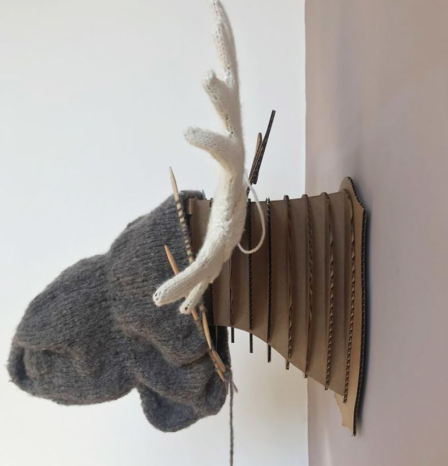 I Knit This Moose Head For A Wedding Present