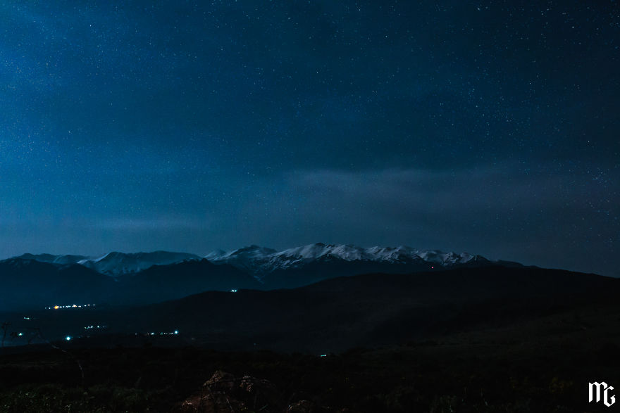 Lefka Ori Mountains At Night