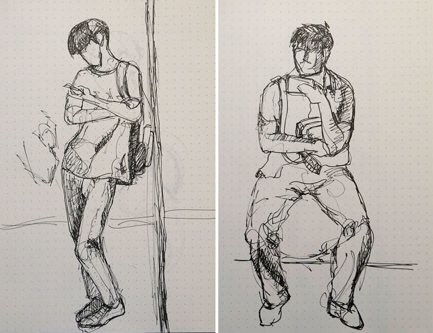 Quick People Sketches - A Lesson in Letting Go by Artist Sophie Peanut