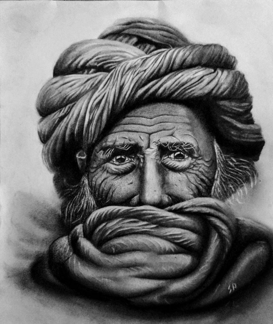 Silence | Charcoal, Graphite Sketch
