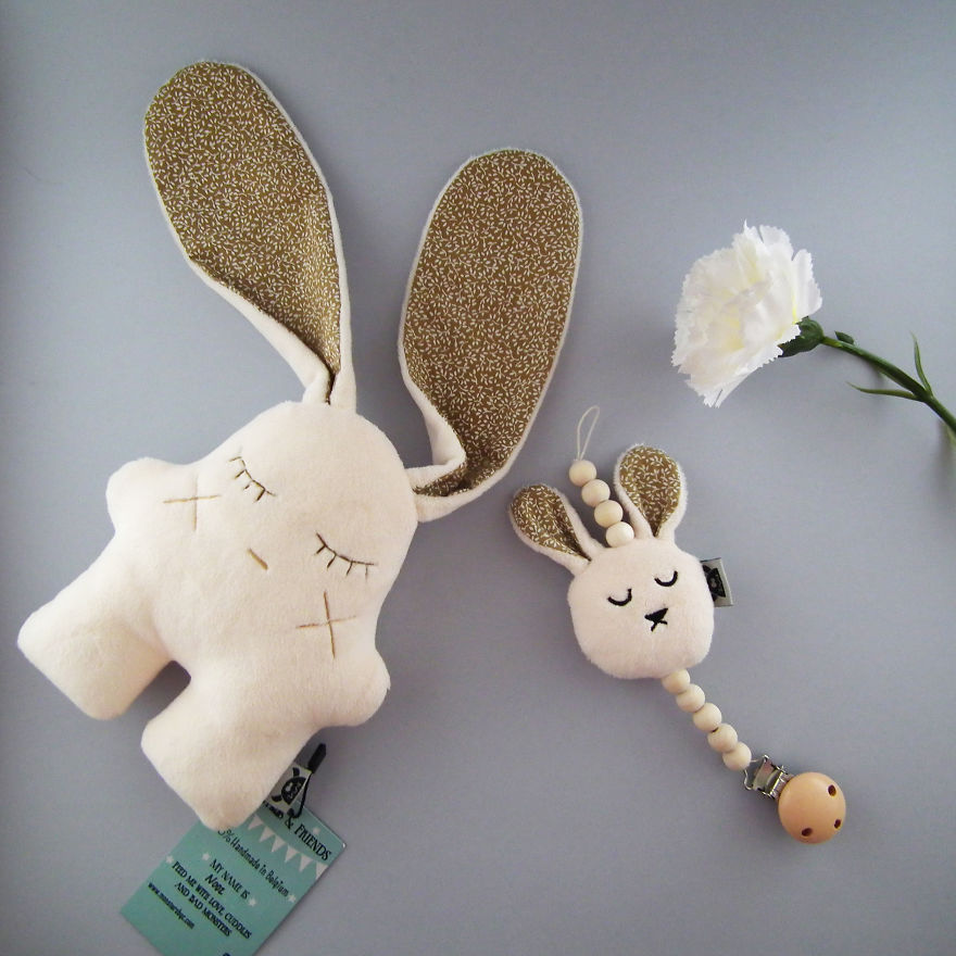 Matching Baby Set, Nooz And The Bunny Pacifier Holder