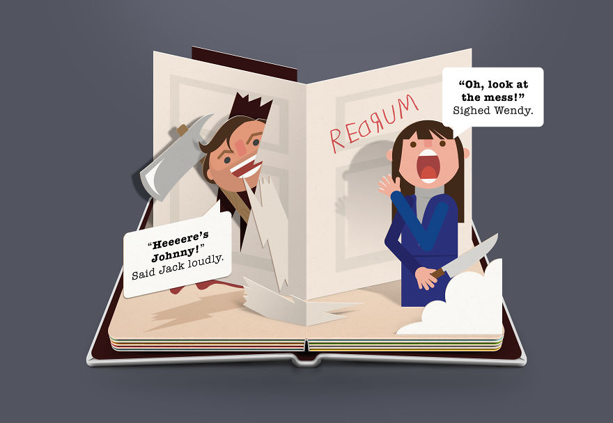 If Scary Scenes From TV And Film Were Re-Imagined As Children's Pop-Up Books