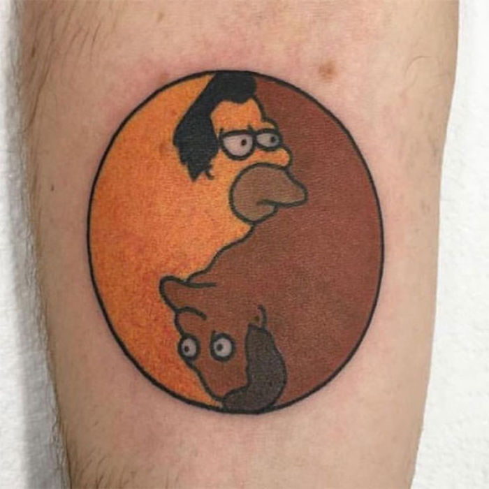 Tatuaje del yin y el yang pero con Lenny y Carl
