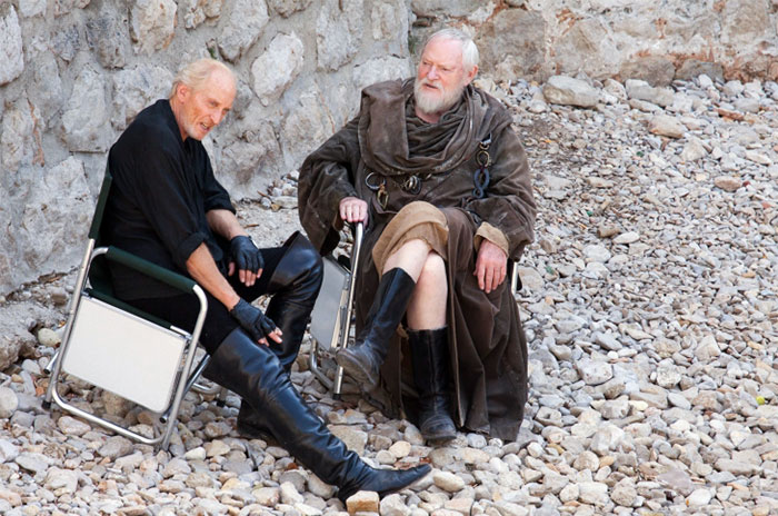 Actors Charles Dance And Julian Glover Taking A Break During The Filming Of Season 4 In Dubrovnik