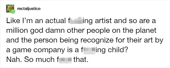 Insecure Artist Attacks Company For Recognizing Child's Fan Art And Ignoring 'Real Artists', Gets Destroyed With A One-Liner