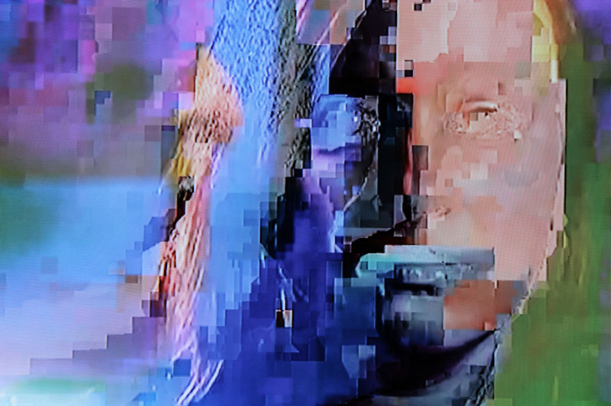 Glitch Art Created Using Interrupted Cable TV Signals