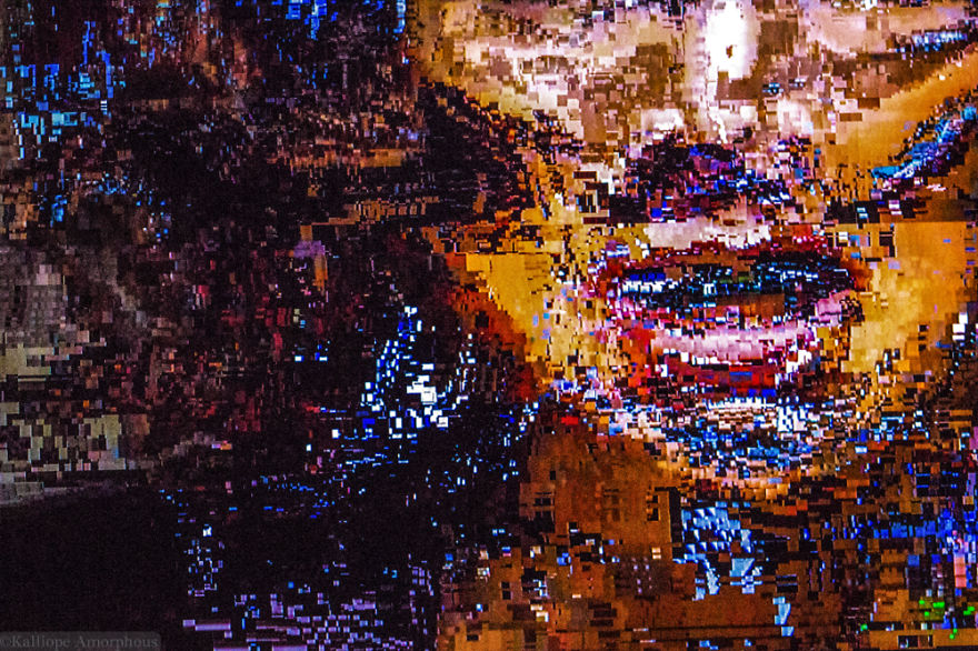 Glitch Art Created Using Interrupted Cable TV Signals