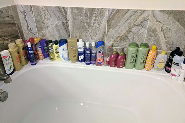 My Wife Never Finishes A Bottle Of Shampoo Or Body Wash Before Buying A New Kind And Leaving The Old Ones