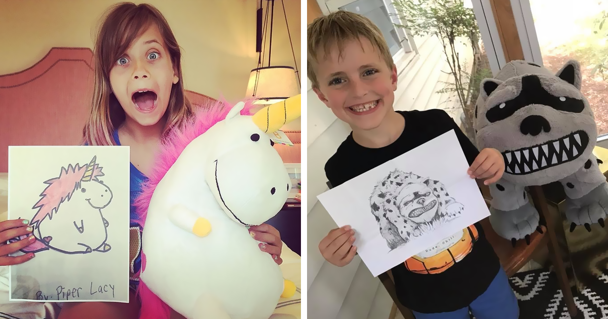 This Company Turns Children's Drawings Into Cuddly Plush Toys | Bored Panda