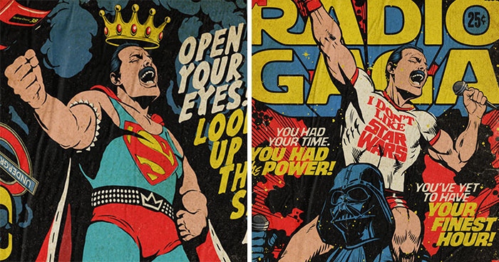 Queen Songs Turned Into Vintage Comic Book Covers By Butcher Billy