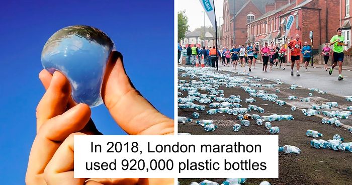 London Marathon Replaces Water Bottles With Biodegradable And Edible Water Pouches