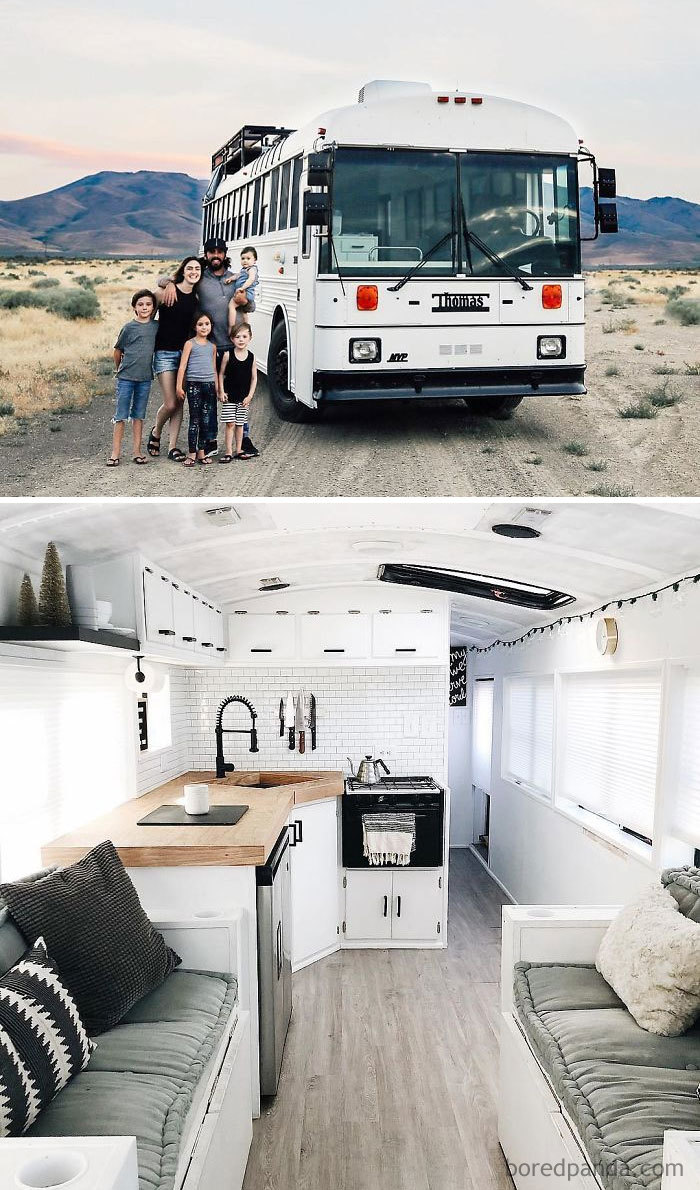 We Were Living In A 5000 Sq Ft House Sick Of Living The “Normal” Life That Everyone Thought We Should So We Packed Our 4 Kids Into A 250 Sq Ft Converted School Bus And Headed West And We’re Loving It