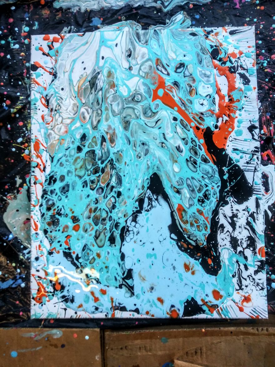 A Face Appeared In My Acrylic Pour!
