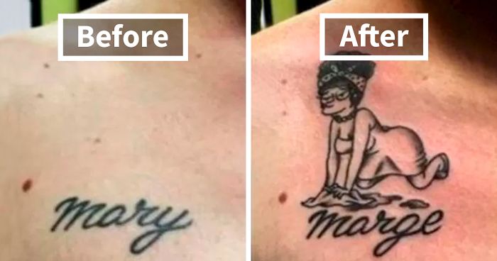 31 People Who Covered Up Tattoos Of Their Exes After Things Went