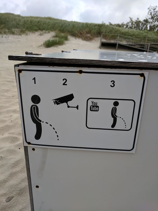 This Sign On A Beach In Lithuania