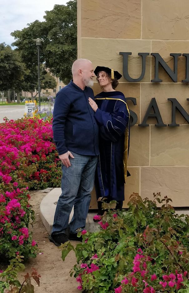 My Mom With My Step Dad After She Graduated With Her PhD