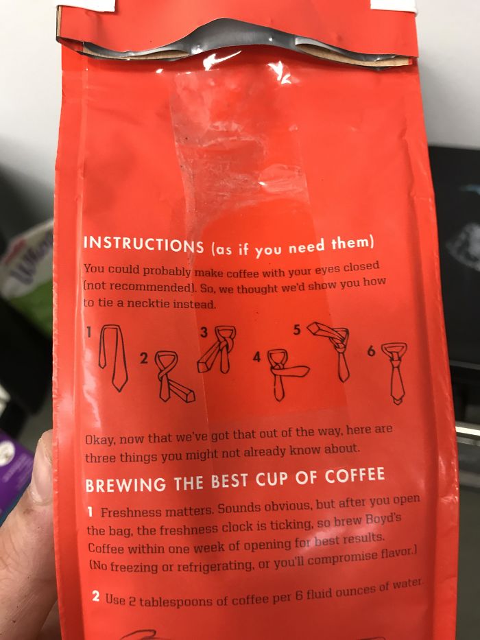 My Coffee Came With Instructions For Tying A Neck Tie