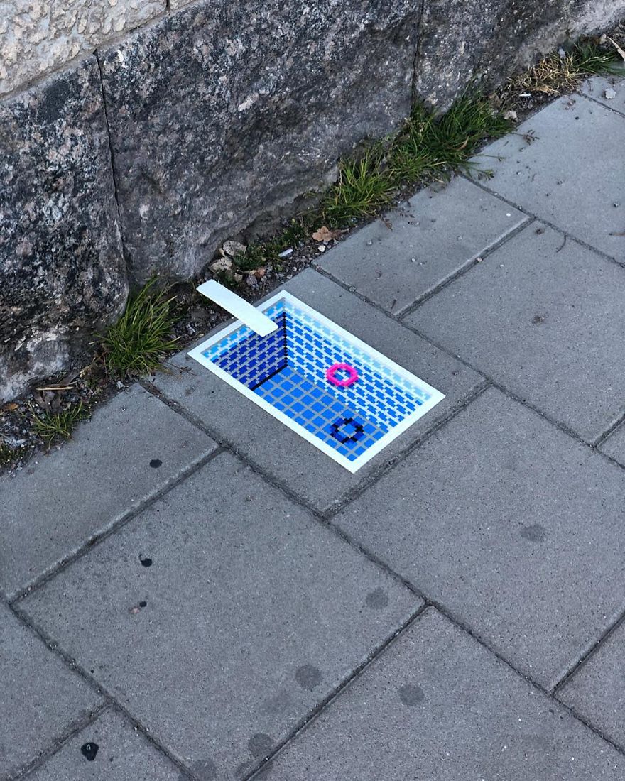 Artist Takes His Pixelated Art The Streets Of The Cities, Leaving Them Much More Fun