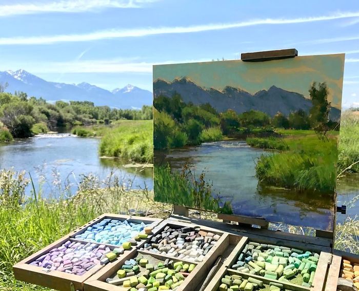 30 Landscape Paintings Framed By Nature And Aaron Schuerr