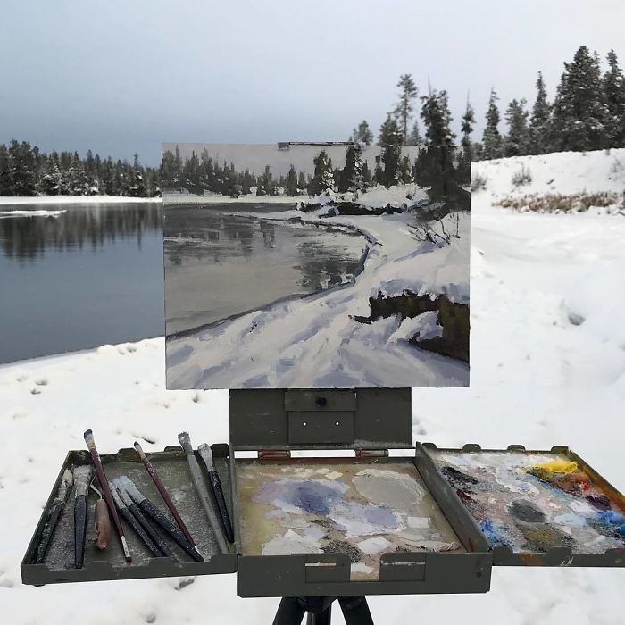 30 Landscape Paintings Framed By Nature And Aaron Schuerr