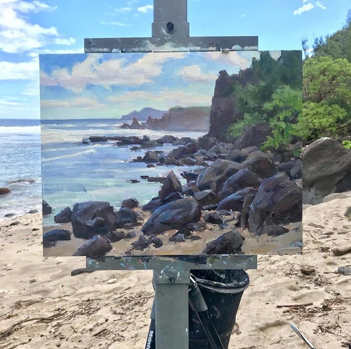 30 Landscape Paintings Framed By Nature And Aaron Schuerr