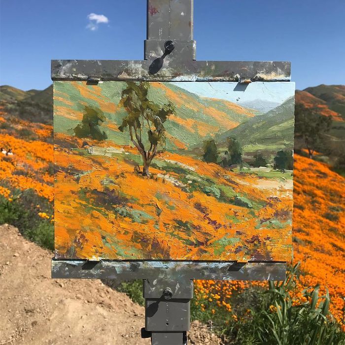 30 Landscape Paintings Framed By Nature And Aaron Schuerr