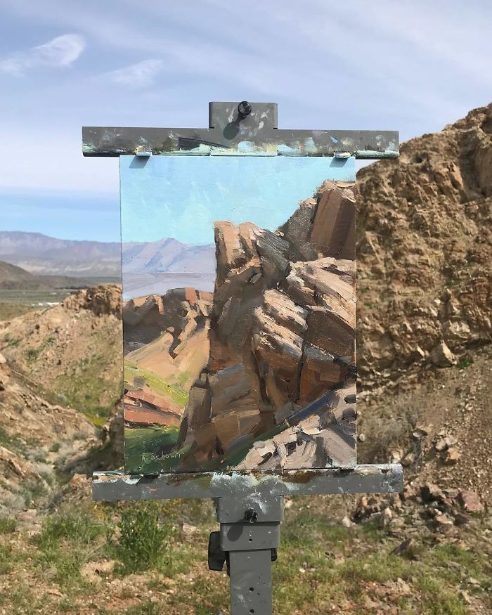 30 Landscape Paintings Framed By Nature And Aaron Schuerr