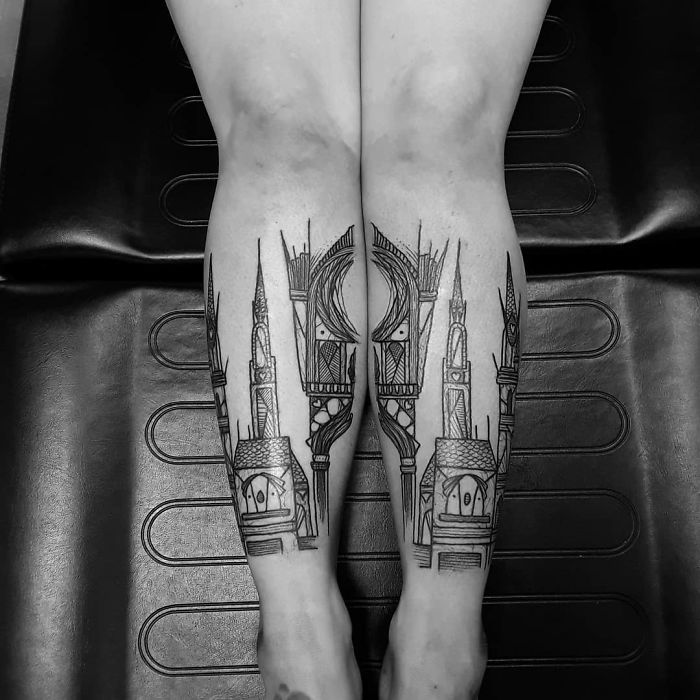 Cathedral leg sleeve tattoos
