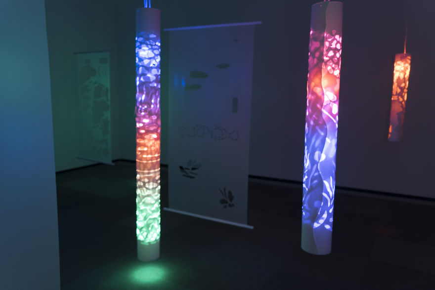 Installation Art Made From Hand Cut Mylar, Hand Cut Paper, And Lights. Installation Art Made From Hand Cut Mylar, Hand Cut Paper, And Lights.