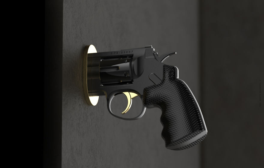 A Gun Shaped Door Knob.
pull The Trigger, Open The Peace!