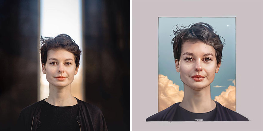アート・デザイン・音楽 Portraits : 16 Photographers edited I Asked 16 Artists To Draw My Portrait Photos In Their Style