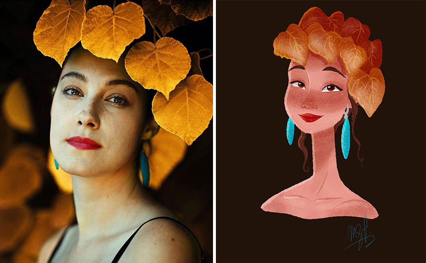 I Created My Own #drawthisinyourstyle Challenge And Asked 16 Artists To Draw My Portrait Photos In Their Style.