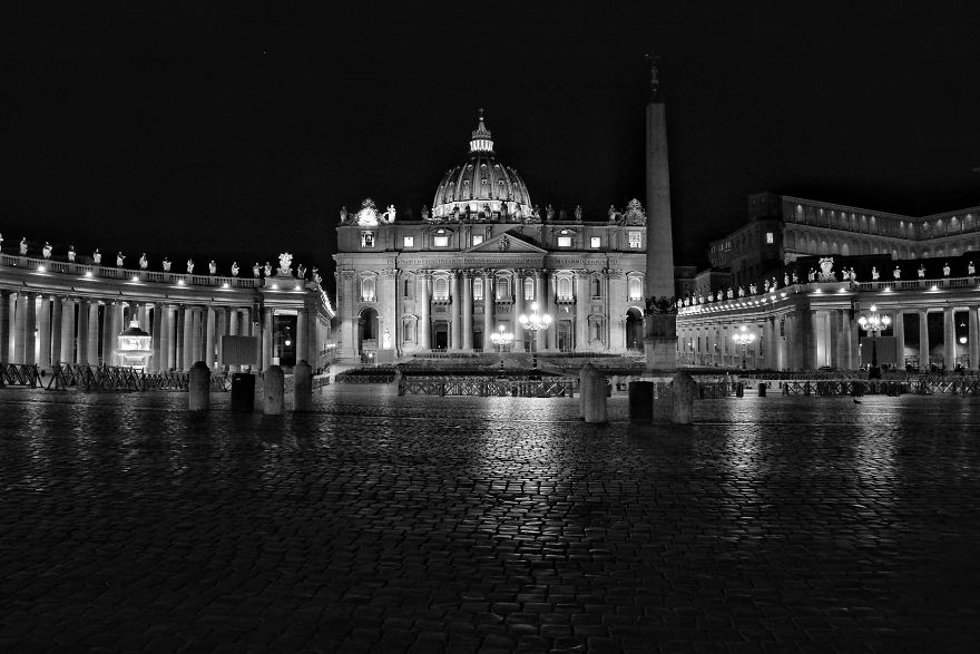 San Pietro Basilica By Night