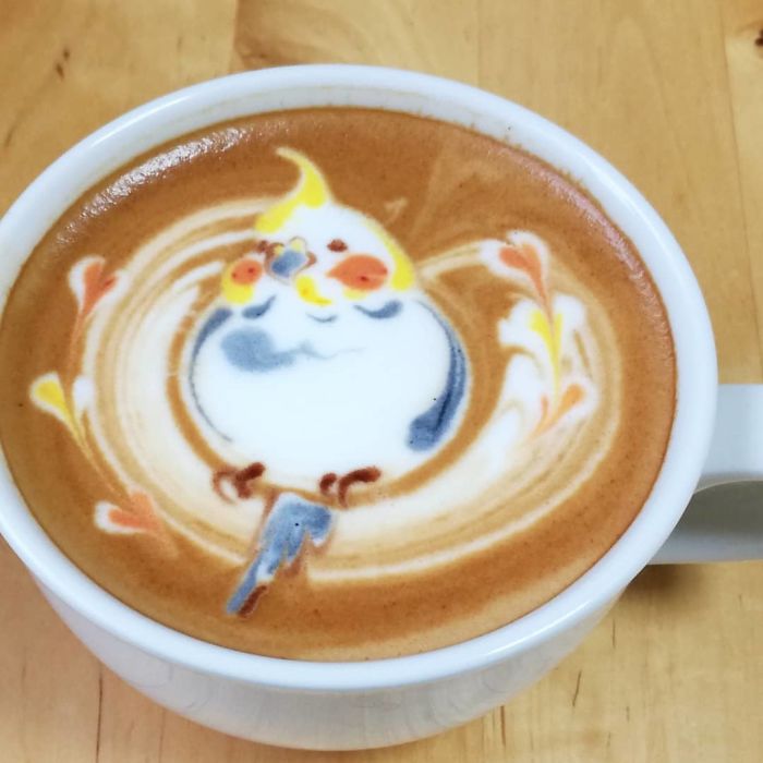 Japanese Uses His Passion For Birds And Creates Incredible Designs In Coffee