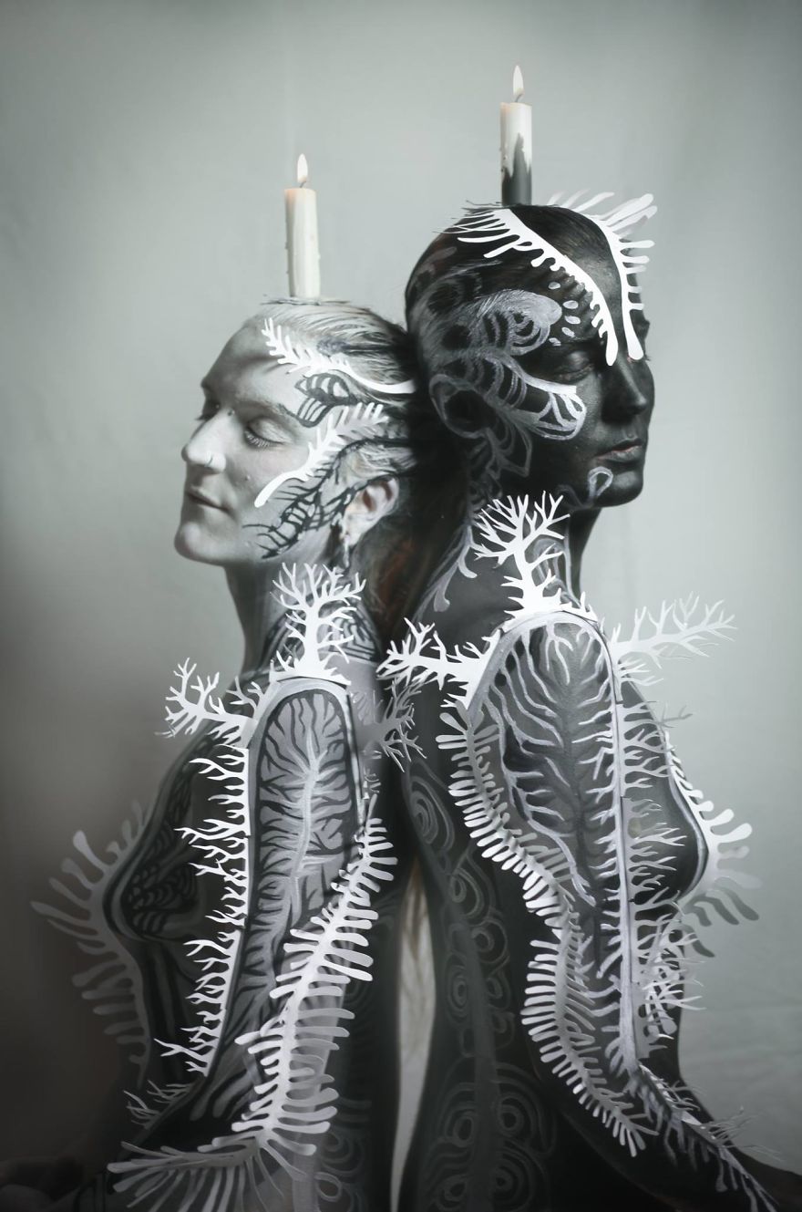 Inspiring Paper Art And Bodypainting By Artist Vilija Vitkute