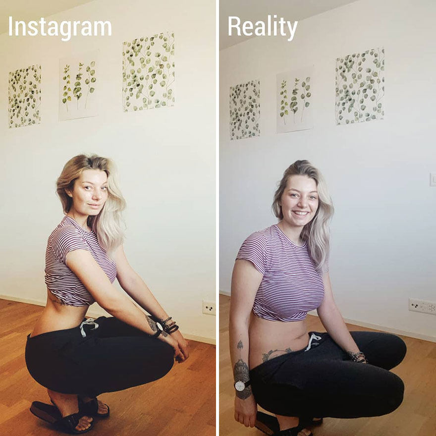 Girl Shows Instagram Vs. Reality In 20 Pics | Bored Panda