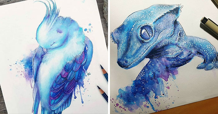 My 30 Animal Portraits That I Painted Using Watercolors And Pencils