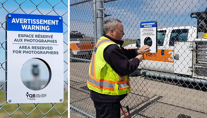 To Help Planespotting Photographers Get Shots, This Airport In Canada Had Holes Cut Out In Their Fence