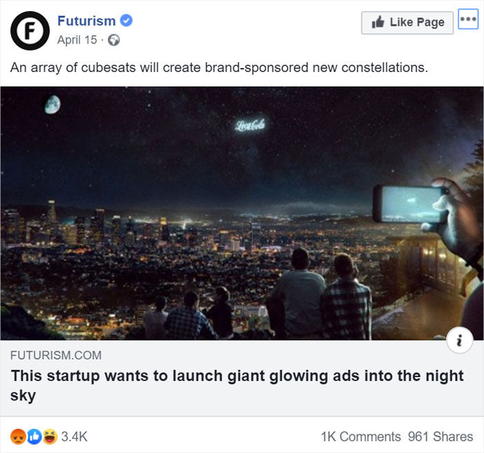 Imagine Covering The Stars With Advertisements