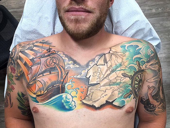 16 Hours On This Chest Tattoo