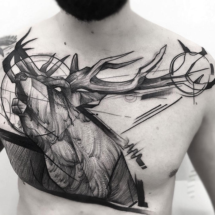 Amazing Chest Tattoo Artwork