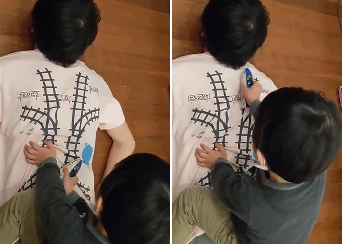 This Dad Created A T-Shirt That Makes His Kid Give Him A Massage