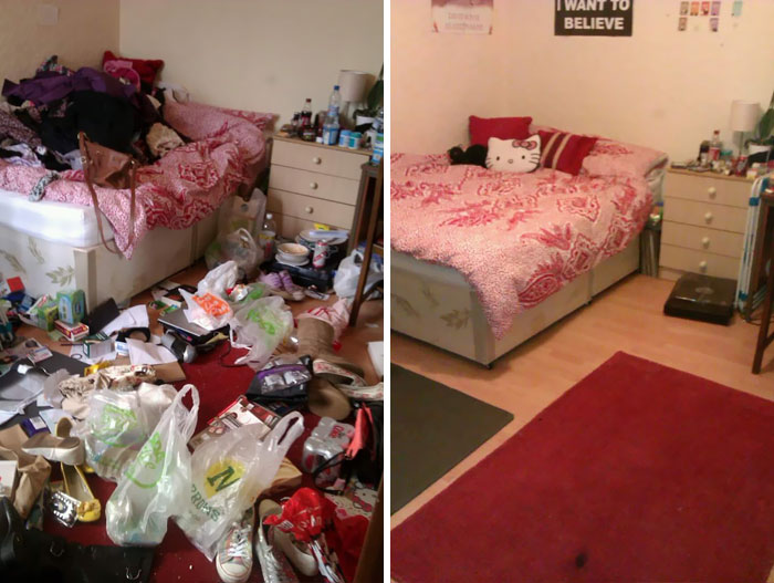 Before And After. Too Depressed To Clean Until I Went On Medication. Still Proud Of Myself, Five Years Later
